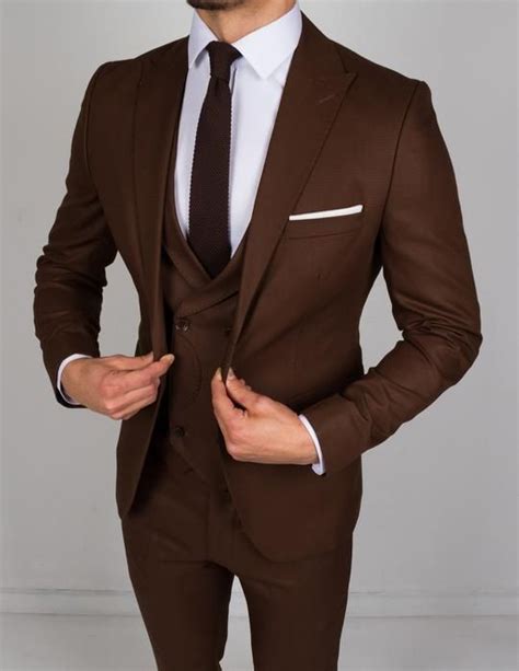 Grey Charcoal 3 Piece Suit Conquer Menswear Brown Suits For Men