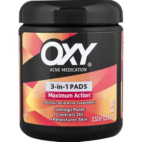 Oxy Maximum Action 3 In 1 Treatment Pads 90 Ea Pack Of 2