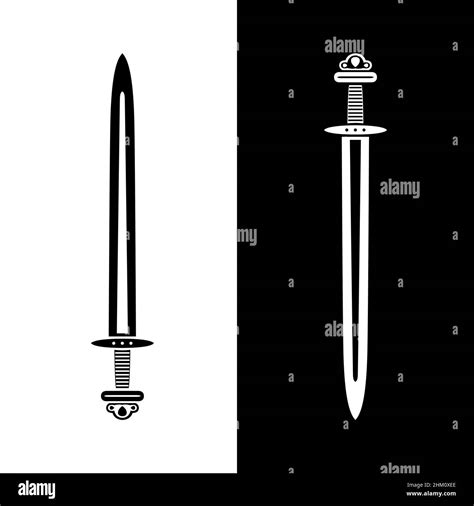 Viking Sword Scandinavian Medieval Sword Isolated Vector Illustration