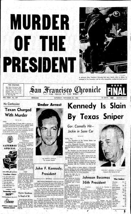 Chronicle Covers The Assassination Of President John F Kennedy San