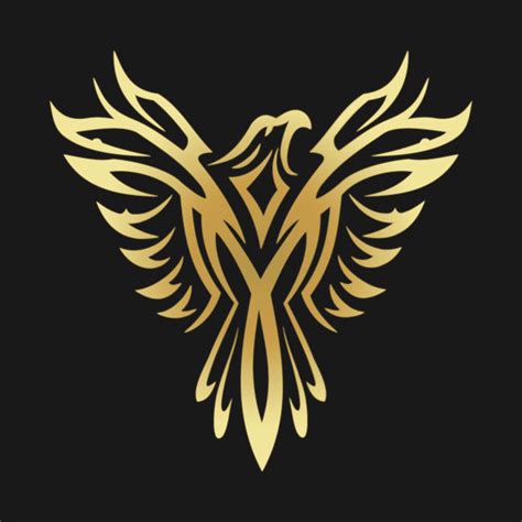Stylish Gold Phoenix Mythical Bird Rising Born Again Phoenix T