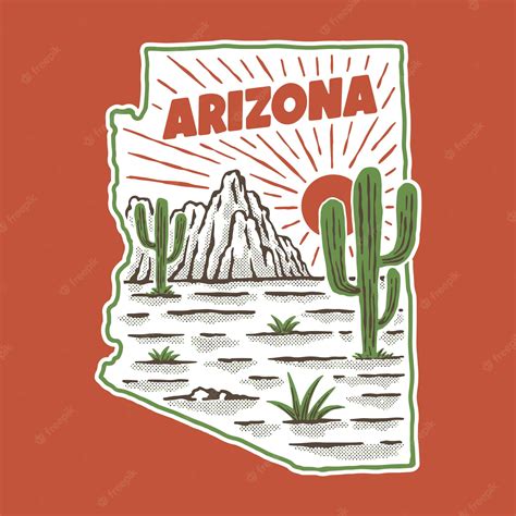 Ilustración De Mapa De Arizona Vector Premium