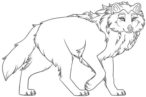 F2U Wolf Lineart Base By Storielle On DeviantArt