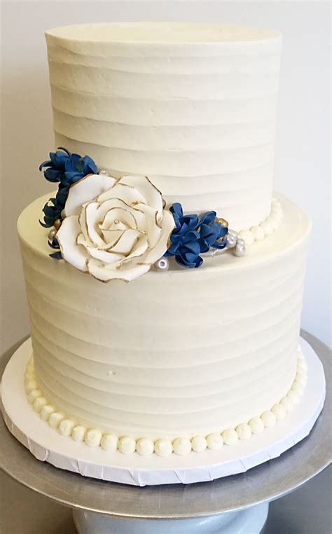 Textured Buttercream With Gum Paste Rose And Blossoms 2