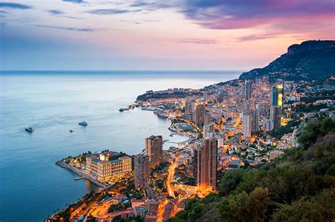 Fotos Monte Carlo Monaco Meer Gebirge Abend Küste Städte Gebäude