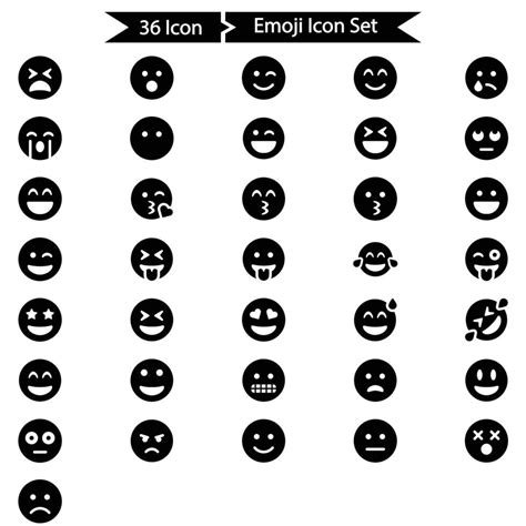 Emoji Icons Set 6519632 Vector Art At Vecteezy