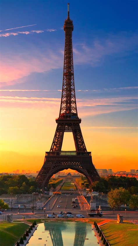 Nature Sunset Eiffel Tower Iphone Wallpapers Free Download