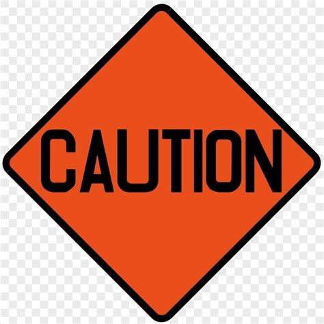 Caution Warning Orange Road Works Sign Citypng