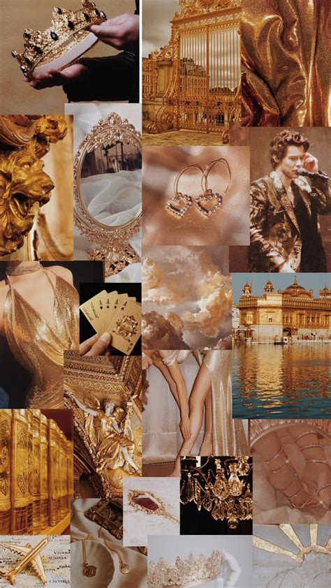 Desktop Wallpaper Gold Aesthetic Collage 2