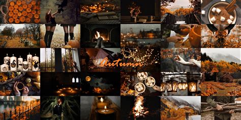Autumn Fall Halloween Aesthetic Collage Halloween Desktop Wallpaper