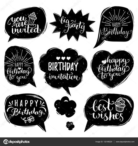 Birthday Letterings Set Stock Vector By ©vladayoung 132188220