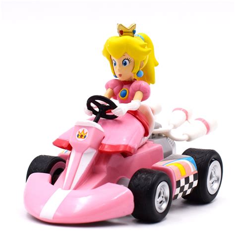 Gudo Princess Peach Kart Pull Back Cars Figure Model Toys 4 Super