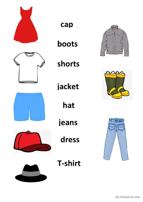 Clothes Match Vocabulary Flashcards English Esl Worksheets Pdf And Doc
