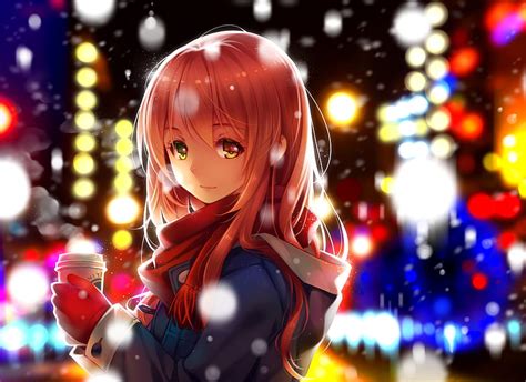 Shooting Star Dreamer Anime Winter Pack Red Winter Anime Hd Wallpaper