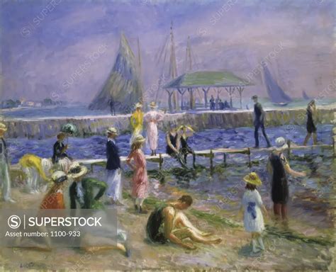 Town Pier Blue Point Long Island William James Glackens American Oil On Canvas