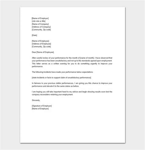 44 Professional Warning Letters To Employee Template And Examples