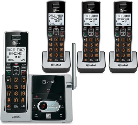Atandt Cl82413 Dect 60 Cordless Phone With Answering System 4 Handsets