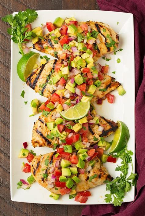 This grilled cilantro lime chicken with guacamole salsa is delicious and healthy summer dinner. Grilled Cilantro Lime Chicken with Avocado Salsa | Cooking ...