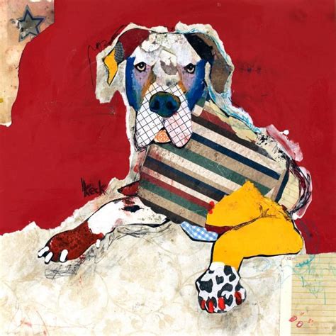 Michel Keck Dog Art Original Abstract Art Painting Abstract Canvas Art