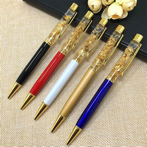 Cute New Design Metal Crystal Pen Ballpoint Pens With Gold Foil Many
