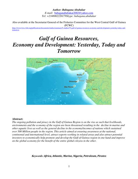 The gulf of guinea is located in the atlantic ocean's most northern region, between gabon's cape lopez and liberia's cape palmas. (PDF) Gulf of Guinea Resources, Economy and Development ...
