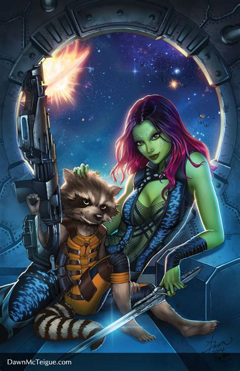 Guardians Of The Galaxy Gamora Rocket Raccoon
