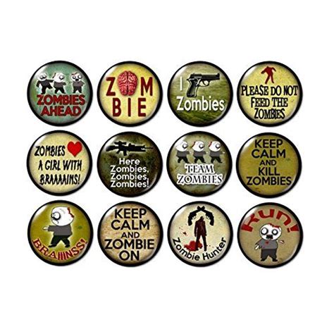 Zombie Buttons Pins Badges Dead Keep Calm Horror Clothing