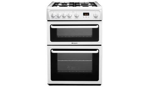 Buy Hotpoint Hag60p 60cm Double Oven Gas Cooker White Freestanding