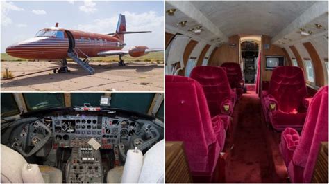 elvis presley s luxurious private jet is auctioned after decades spent on a runway the vintage