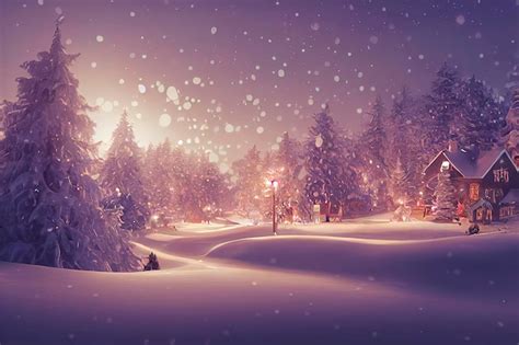 Premium Photo Christmas Landscape Wallpaper Beautiful Winter Scenery