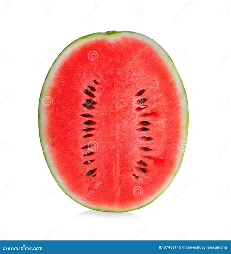Watermelon Half Vertically Isolated On White Stock Image Image Of