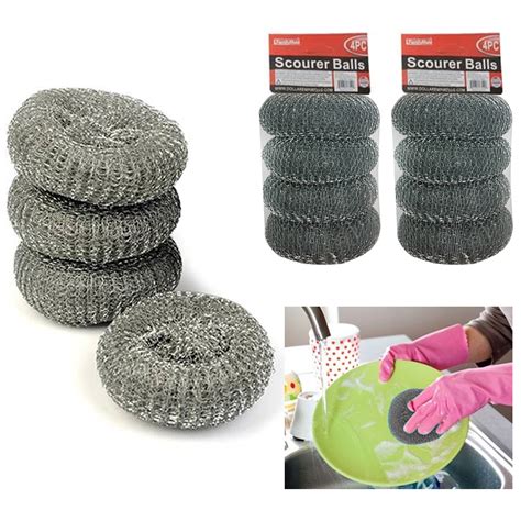 Scourer Steel Wire Mesh Ball Pads Kitchen Scrub Cleaning Pan Cleaner Scouring EBay