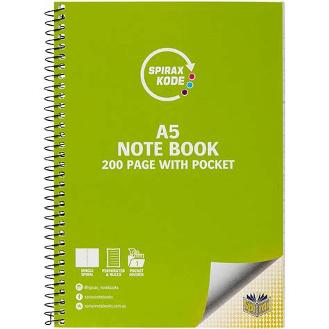 Spirax 963 Kode Notebook 7mm Ruled Side Open 200 Page A5 Tristate
