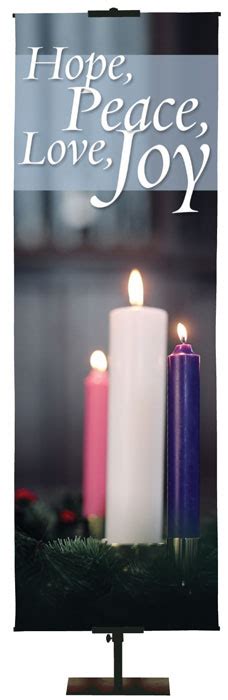 Hope Peace Love Joy Candle Banner Advent Candles
