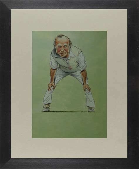 Keith Fletcher Cricket Caricature By John Ireland Framed Picture 1