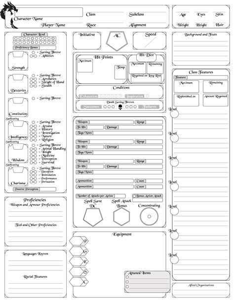 5e Character Sheets Printable Web Take These Resources With You On Your