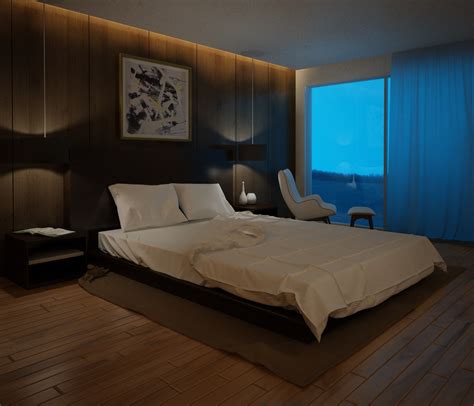 Interior Bedroom Night 001 3d Model Cgtrader
