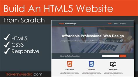 Build An Html5 Website With A Responsive Layout Youtube