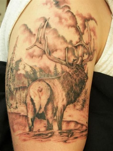 Bull Elk Tattoo Wildlife Tattoo Elk Tattoo Deer Tattoo