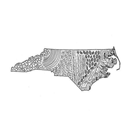 North Carolina State Map Ink Illustration 5x7 Or Etsy Ink