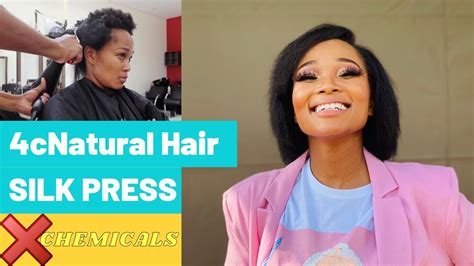 i finally tried a silk press on my 4c natural hair hair influencer youtube