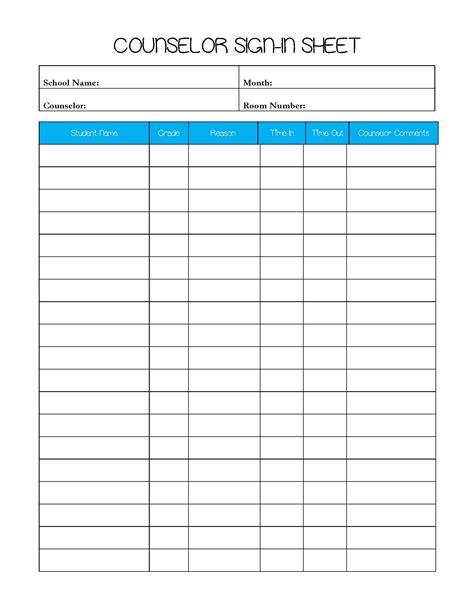 School Counselor Daily Log Template Card Template