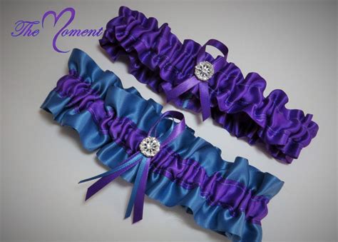 smokey blue and purple garter set garter prom garter purple and blue garter wedding garter
