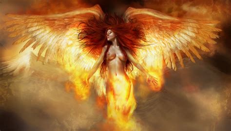 Hd Wallpaper Fantasy Angel Fire Ice Wings Woman Wallpaper Flare Hot