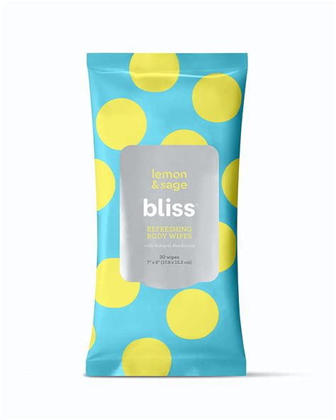 Bliss Lemon And Sage Plant Based Deodorizing Body Wipes