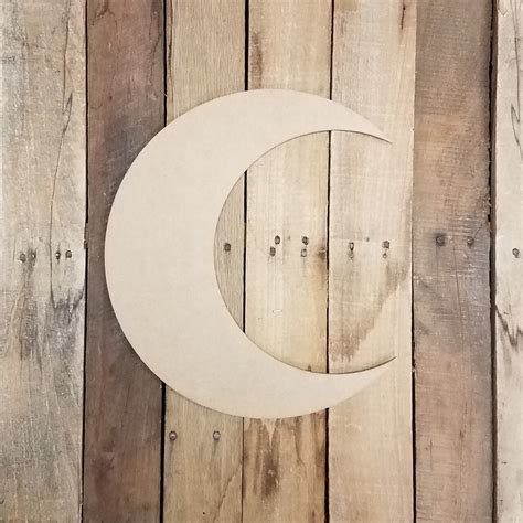 Crescent Moon Unfinished Paintable Mdf Diy Craft Build A Cross