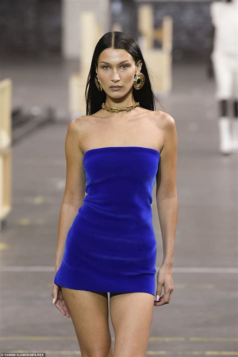 Bella Hadid Stuns In A Tiny Electric Blue Minidress And Knee High Pvc