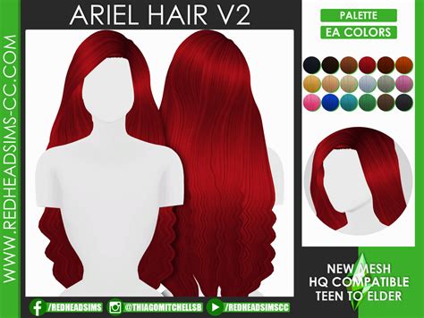 Redhead Sims Cc Sims 4 Mods Clothes Sims 4 Clothing Ariel Hair The