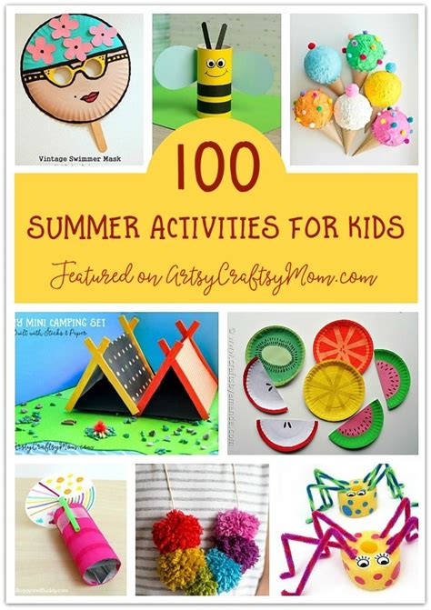 100 Summer Crafts & Activities for Kids - Summer Camp at home Ideas