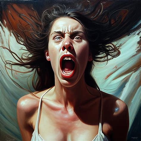 Woman Screams During Orgasm No 3 Painting By World Of Abstracts Fine Art America